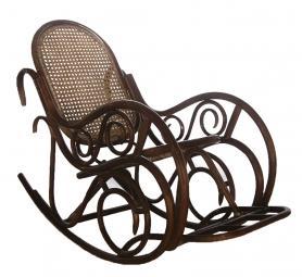 Кресло-качалка Династия плетеное из ротанга с подножкой
